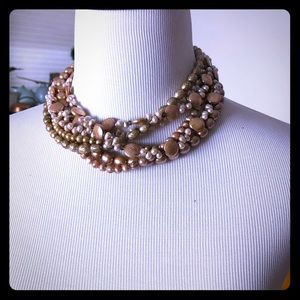Vintage Shannon Diego 7 strand pearl choker
